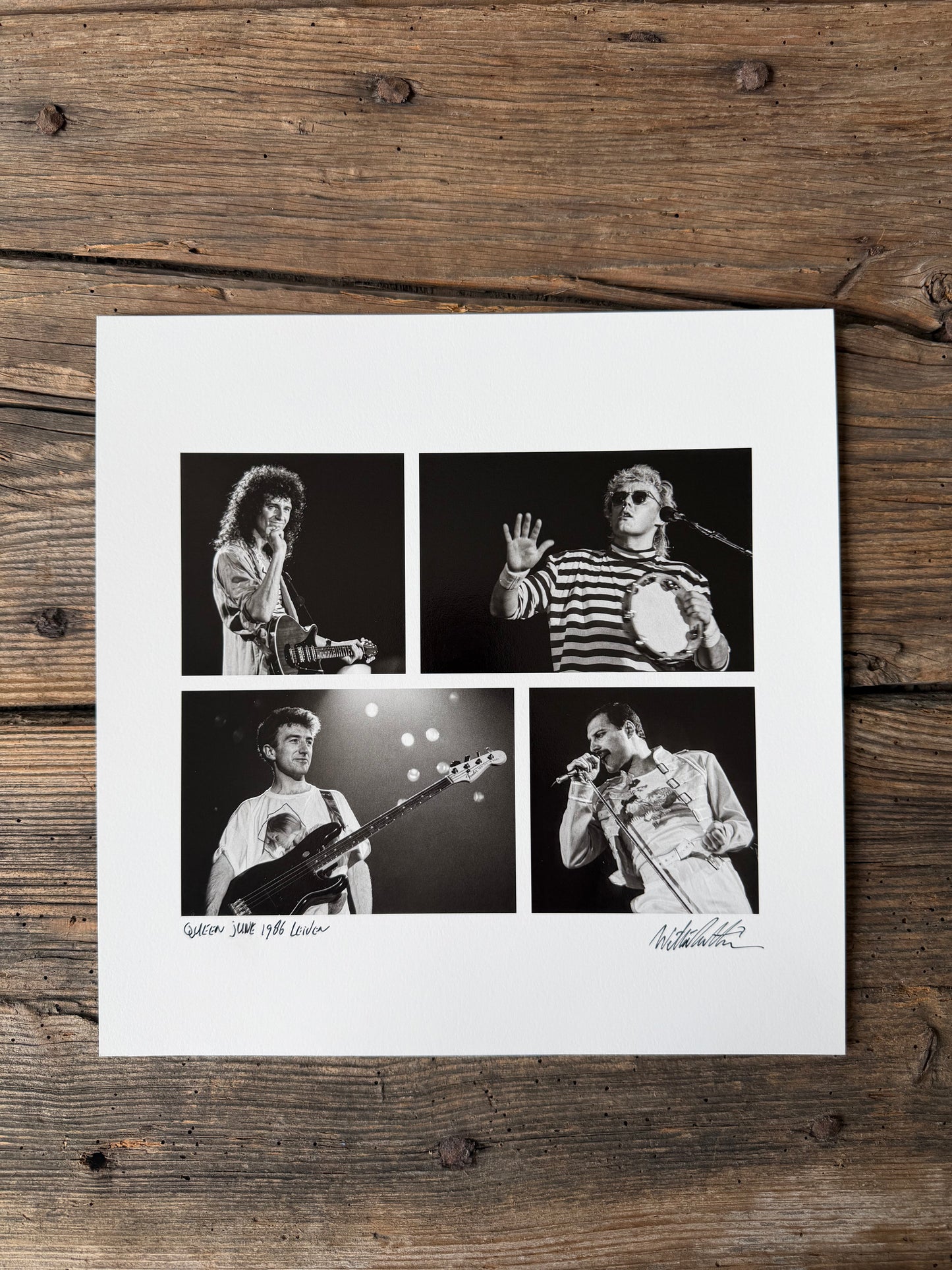 Art Print Queen 40th anniversary 30 x 30 cm ZwartWit